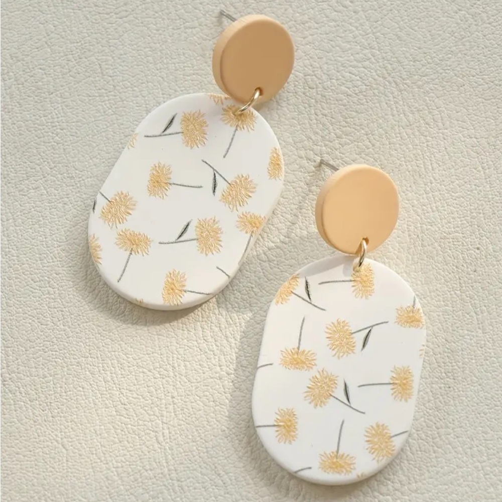 Dandelion Acrylic Dangle Earrings